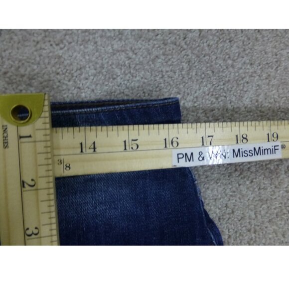 Mavi Jeans Mini Blue Denim Skirt Intentionally Distressed Hem - Picture 10 of 11